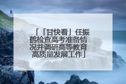 「甘快看」任振鹤检查高考准备情况并调研高等教育高质量发展工作