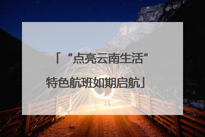 “点亮云南生活”特色航班如期启航