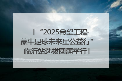 “2025希望工程·蒙牛足球未来星公益行”临沂站选拔圆满举行
