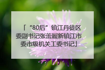 “80后”镇江丹徒区委副书记张蕾履新镇江市委市级机关工委书记