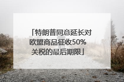 特朗普同意延长对欧盟商品征收50%关税的最后期限