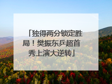 独得两分锁定胜局！樊振东乒超首秀上演大逆转