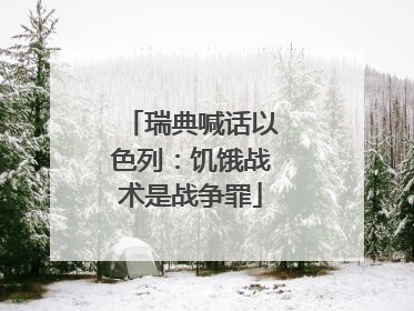 瑞典喊话以色列：饥饿战术是战争罪