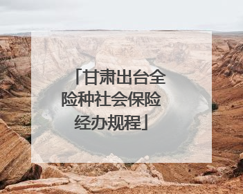 甘肃出台全险种社会保险经办规程