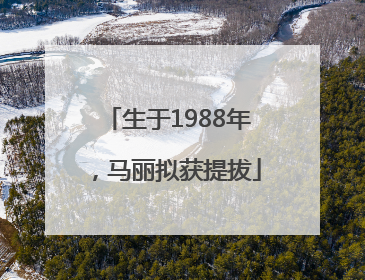 生于1988年，马丽拟获提拔