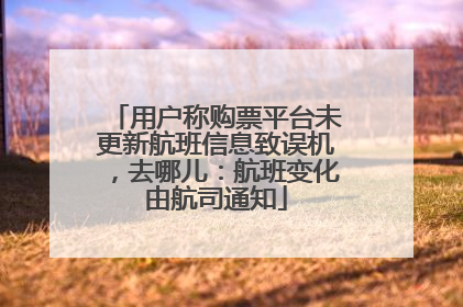 用户称购票平台未更新航班信息致误机，去哪儿：航班变化由航司通知