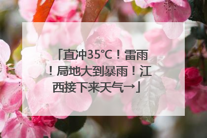 直冲35℃！雷雨！局地大到暴雨！江西接下来天气→