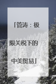管涛：极限关税下的中美贸易