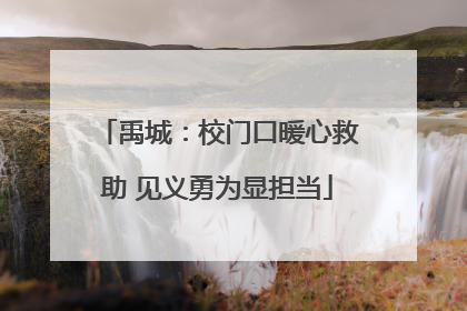禹城：校门口暖心救助 见义勇为显担当
