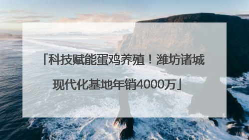 科技赋能蛋鸡养殖！潍坊诸城现代化基地年销4000万