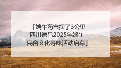 端午药市摆了3公里 四川德昌2025年端午民俗文化寻味活动启幕
