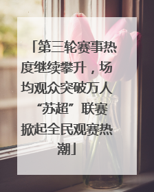 第三轮赛事热度继续攀升，场均观众突破万人 “苏超”联赛掀起全民观赛热潮