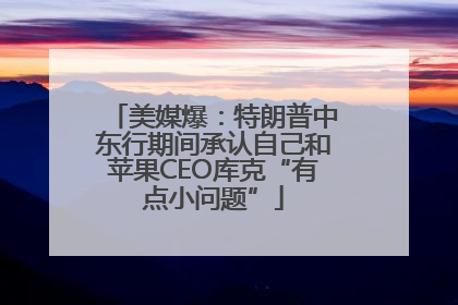 美媒爆：特朗普中东行期间承认自己和苹果CEO库克“有点小问题”