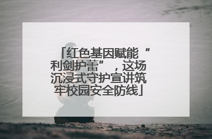 红色基因赋能“利剑护蕾”，这场沉浸式守护宣讲筑牢校园安全防线