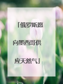 俄罗斯愿向墨西哥供应天然气