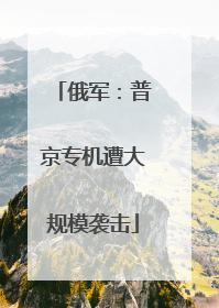 俄军：普京专机遭大规模袭击