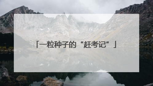 一粒种子的“赶考记”