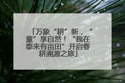 万象“耕”新，“童”享自然！“我在泰来有亩田”开启春耕溯源之旅