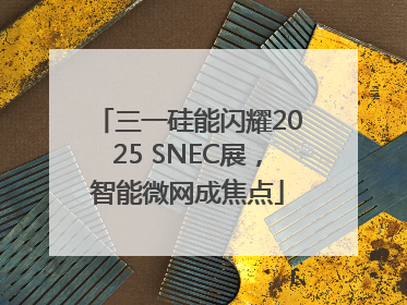 三一硅能闪耀2025 SNEC展，智能微网成焦点