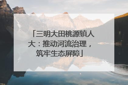 三明大田桃源镇人大：推动河流治理，筑牢生态屏障