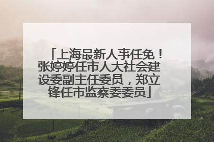 上海最新人事任免！张婷婷任市人大社会建设委副主任委员，郑立锋任市监察委委员