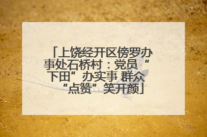 上饶经开区傍罗办事处石桥村：党员“下田”办实事 群众“点赞”笑开颜