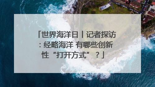 世界海洋日丨记者探访：经略海洋 有哪些创新性“打开方式”？