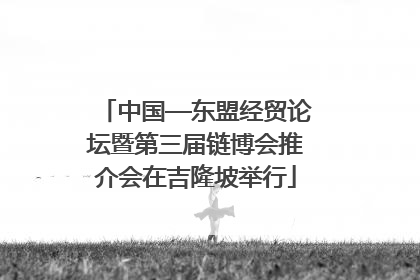 中国—东盟经贸论坛暨第三届链博会推介会在吉隆坡举行