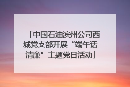 中国石油滨州公司西城党支部开展“端午话清廉”主题党日活动