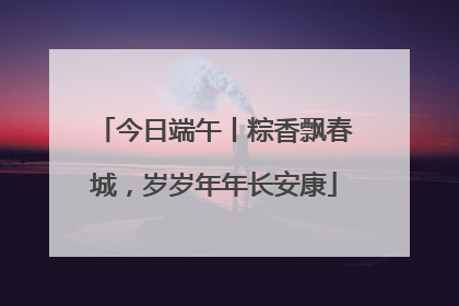 今日端午丨粽香飘春城，岁岁年年长安康