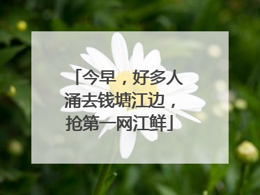 今早，好多人涌去钱塘江边，抢第一网江鲜