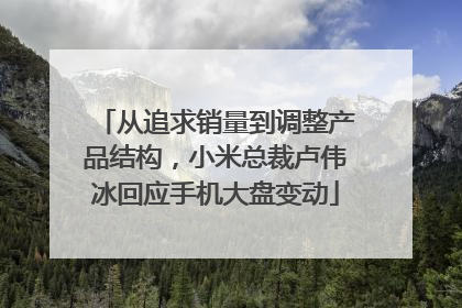 从追求销量到调整产品结构，小米总裁卢伟冰回应手机大盘变动