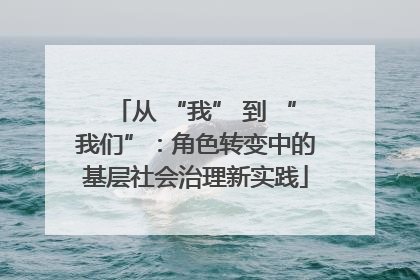 从 “我” 到 “我们”：角色转变中的基层社会治理新实践
