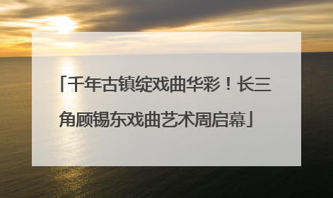 千年古镇绽戏曲华彩！长三角顾锡东戏曲艺术周启幕
