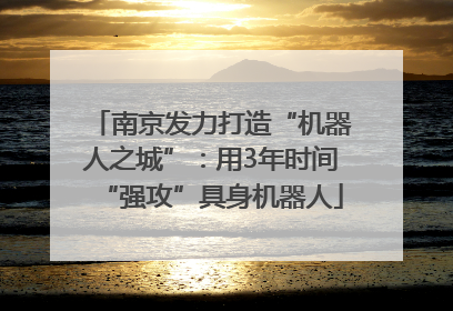 南京发力打造“机器人之城”：用3年时间“强攻”具身机器人