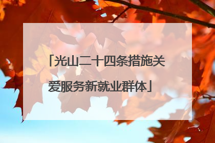 光山二十四条措施关爱服务新就业群体