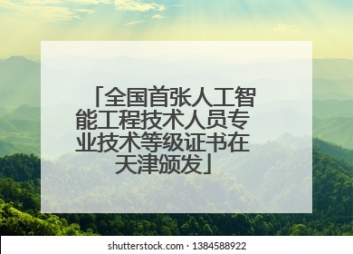 全国首张人工智能工程技术人员专业技术等级证书在天津颁发
