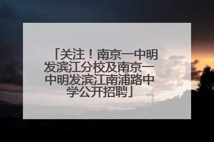 关注！南京一中明发滨江分校及南京一中明发滨江南浦路中学公开招聘