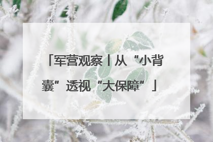 军营观察丨从“小背囊”透视“大保障”