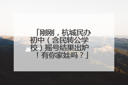 刚刚，杭城民办初中（含民转公学校）摇号结果出炉！有你家娃吗？