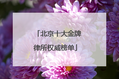 北京十大金牌律所权威榜单