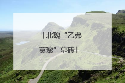 北魏“乙弗莫瓌”墓砖