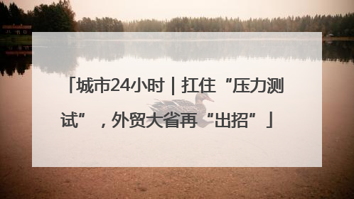 城市24小时｜扛住“压力测试”，外贸大省再“出招”