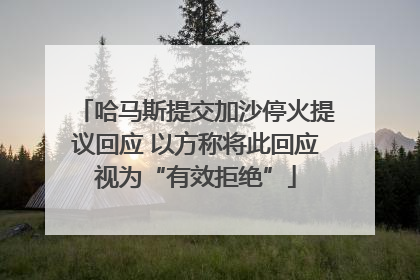 哈马斯提交加沙停火提议回应 以方称将此回应视为“有效拒绝”