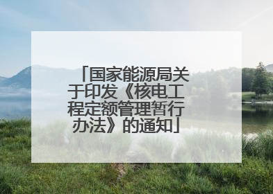 国家能源局关于印发《核电工程定额管理暂行办法》的通知