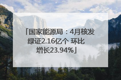 国家能源局：4月核发绿证2.16亿个 环比增长23.94%