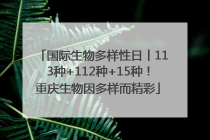 国际生物多样性日丨113种+112种+15种！重庆生物因多样而精彩