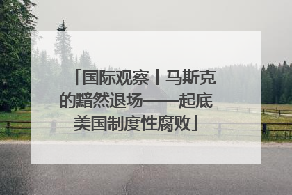 国际观察丨马斯克的黯然退场——起底美国制度性腐败
