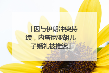 因与伊朗冲突持续，内塔尼亚胡儿子婚礼被推迟