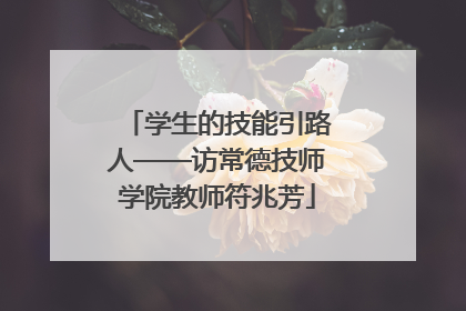学生的技能引路人——访常德技师学院教师符兆芳